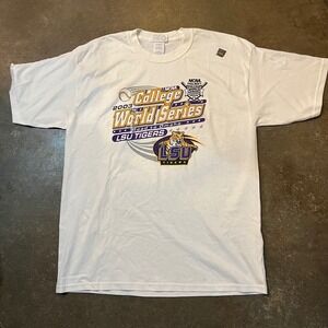 Vintage LSU Tigers‎ Shirt Men XL College World Series Road to Omaha Deadstock